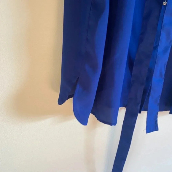 Black and Blue Button Down Shirt Dress - Picture 8 of 13